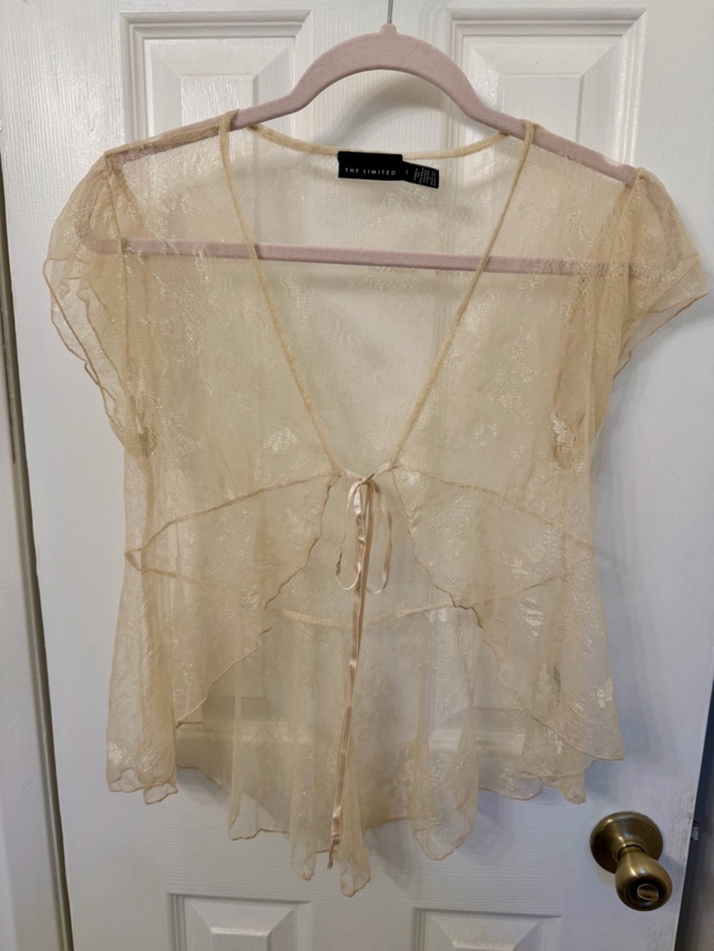The Limited Floral Sheer Ruffle Cover-Up Y2K